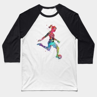 Soccer Girl Watercolor Painting Art Print Gifts Baseball T-Shirt